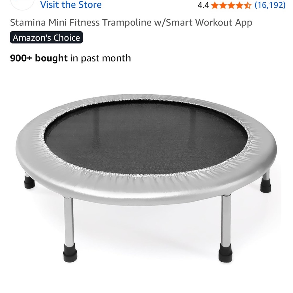 Mini Fitness Trampoline with Smart Workout App - Silver. New in box. Never used